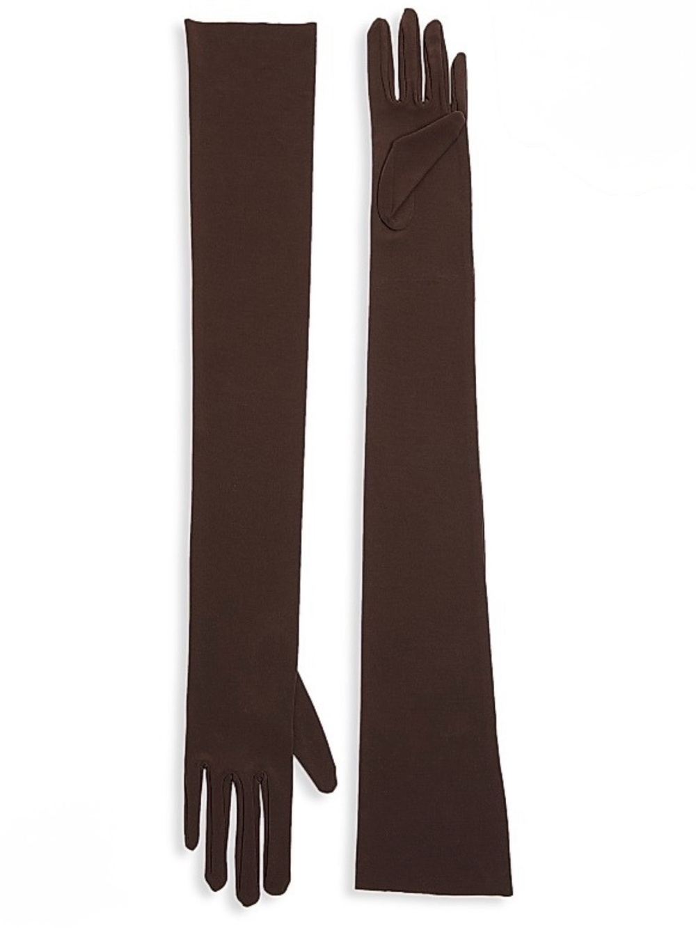 Norma Kamali Long Brown Opera Gloves